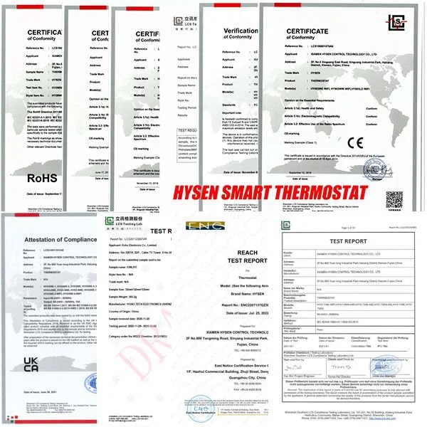 Certificate fan coil thermostat HY08AC-3